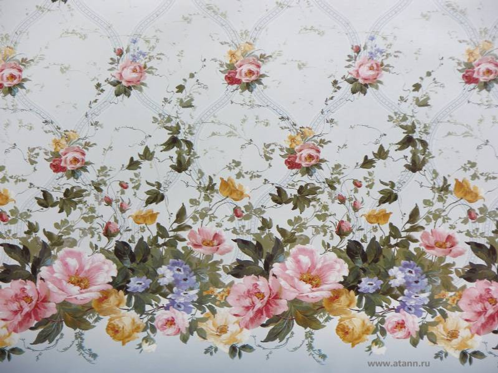 Клеенка столовая DEKORAMA 140см*20м "Цветы на голубом"