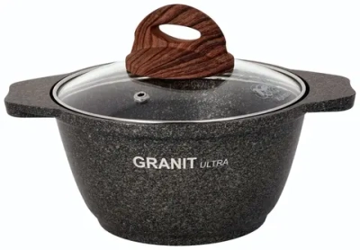 Кастрюля 2л «Granit ultra»(original) со стеклянной крышкой кго22а