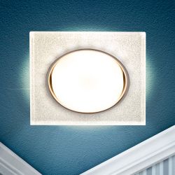 Встраиваемый светильник со светодиодной подсветкой ЭРА DK LD50 CH/SHSL GX53 хром серебро