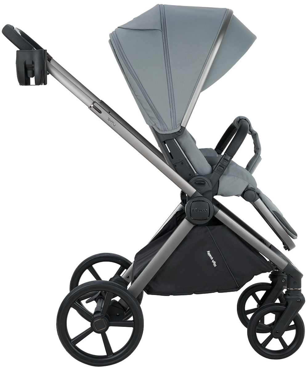 Детская коляска Pituso Teffy 3 в 1 с автокреслом Baesa Black Blue Tea/Graphite
