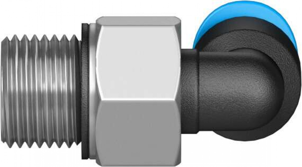 QSML-M7-4-100 Угловой штуцер с цанговым зажимом и резьбой