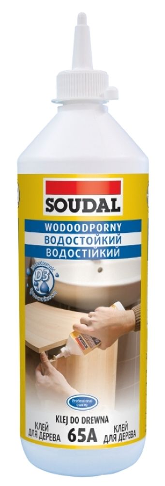 Клей д/дерева водостойкий Soudal 65А на основе ПВА  750г  104739  НЕМОРОЗОСТОЙКИЙ