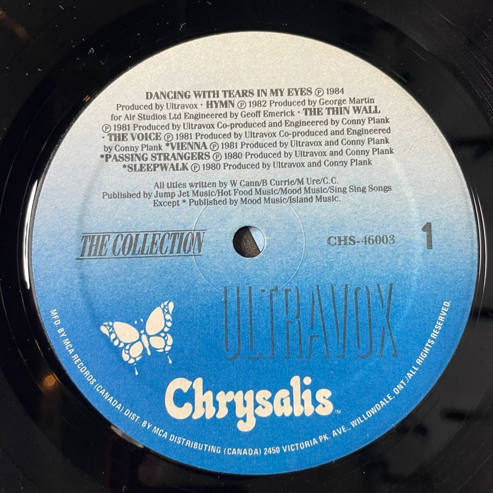 Винтажная виниловая пластинка LP Ultravox The Collection (Canada 1984)