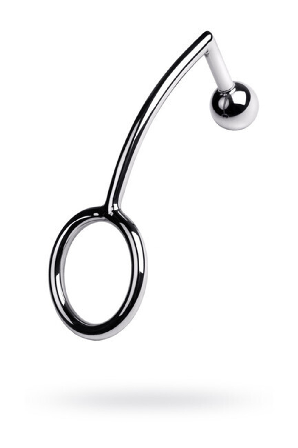Анальный крюк с шариком и кольцом M (Цвет: Серебристый)