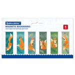 Закладки для книг МАГНИТНЫЕ, "ANIMALS", набор 30 шт., 60x20 мм, BRAUBERG, 113176