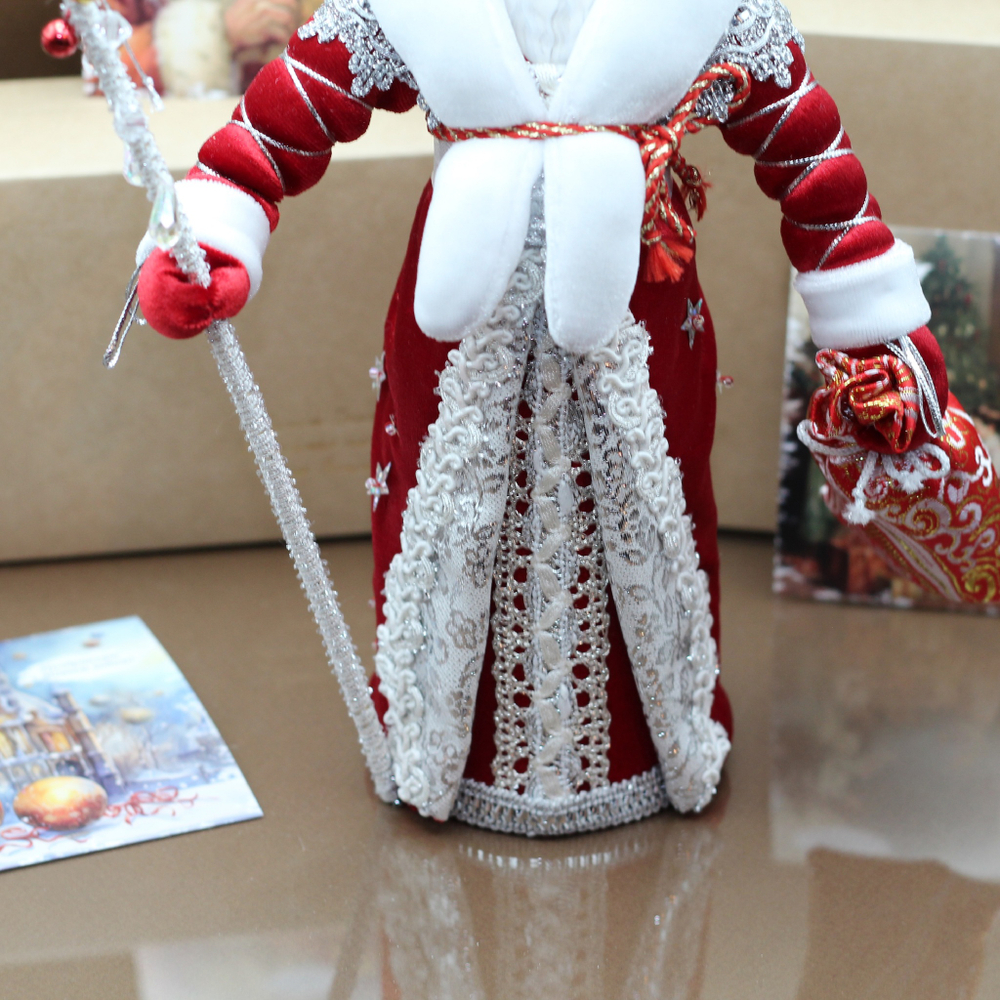 Кукла под ёлку Дед Мороз с посохом и мешком