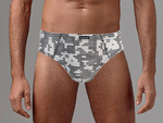 Мужские трусы-слипы с камуфляжным принтом (Размер: L) (Цвет: серый)