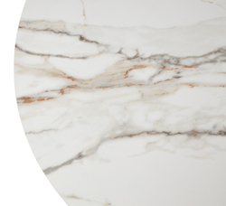 Стол АДАЖИО 115 КРУГЛЫЙ GILT WHITE, керамика / Латте каркас М-City