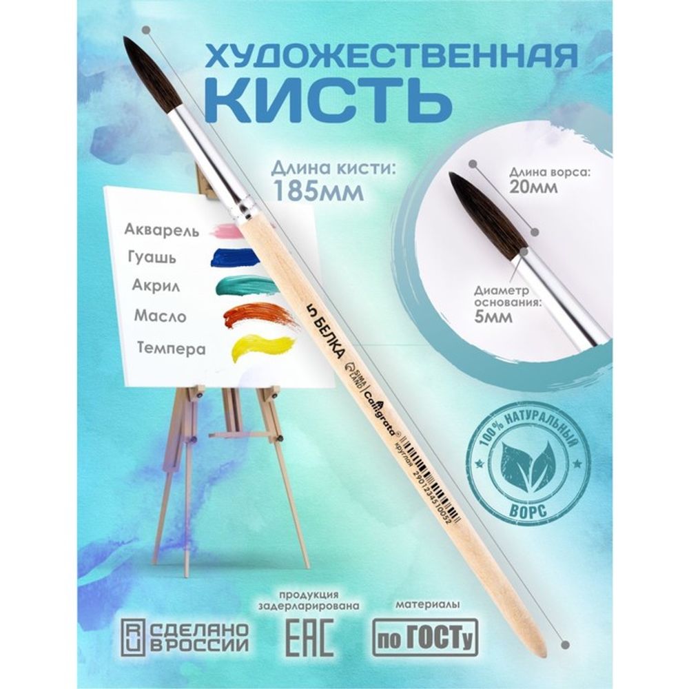 Кисть для рисования, Белка круглая № 5