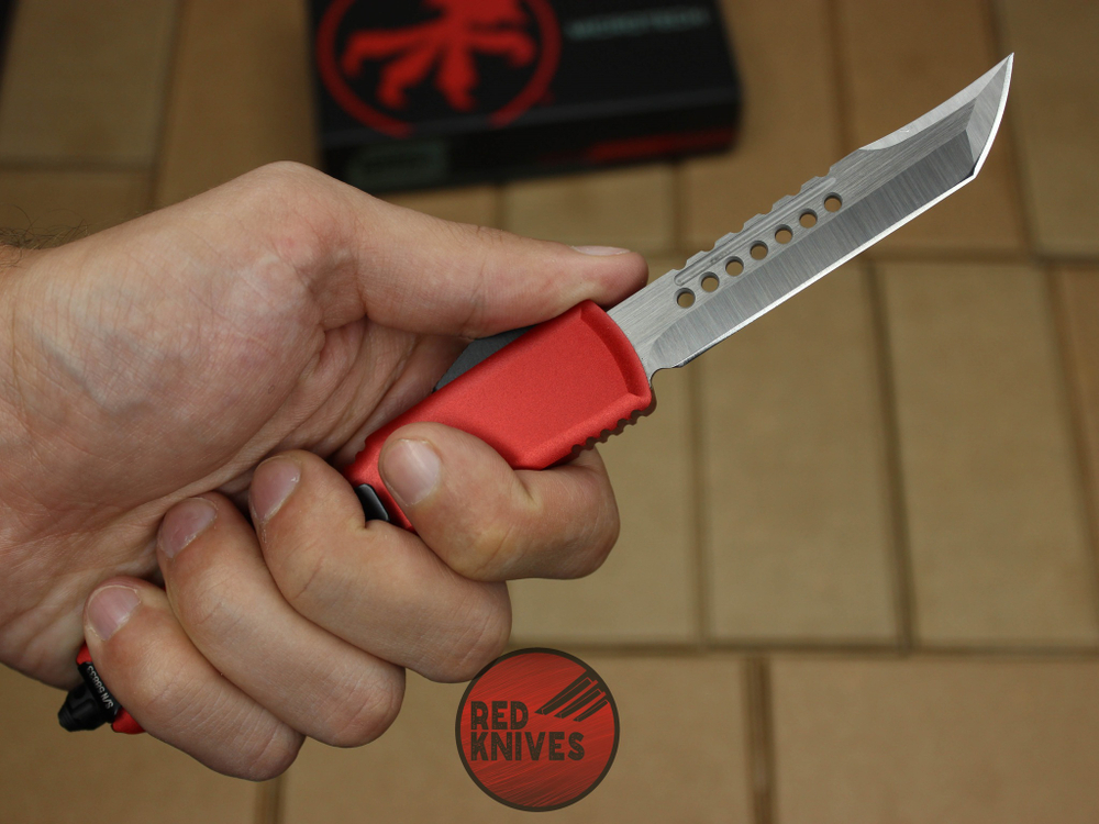 Нож Microtech Ultratech Helhound H/E - красная рукоять, клинок сатин + запчасти RK-356