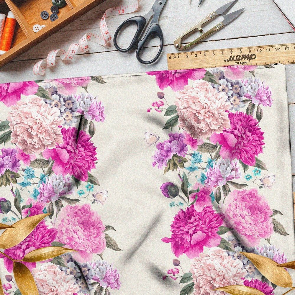 Ткань мембрана цветочные полоски