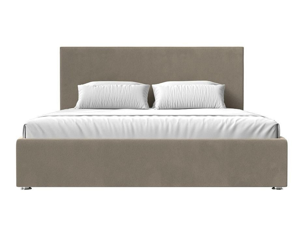 Кровать интерьерная Кариба 160, Бежевый, Микровельвет, 28480