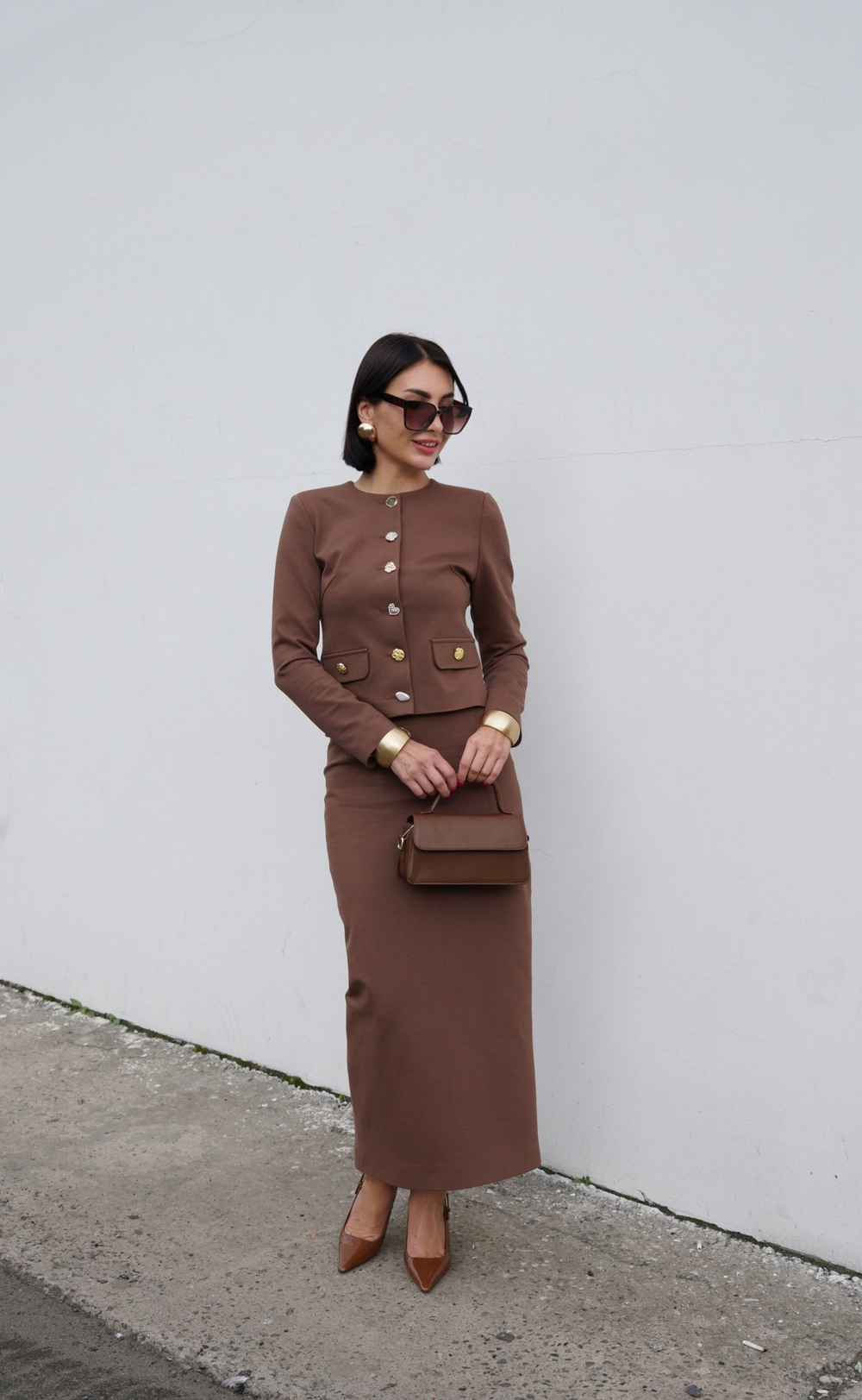 Юбка «Классика жанра» в шоколадном джерси