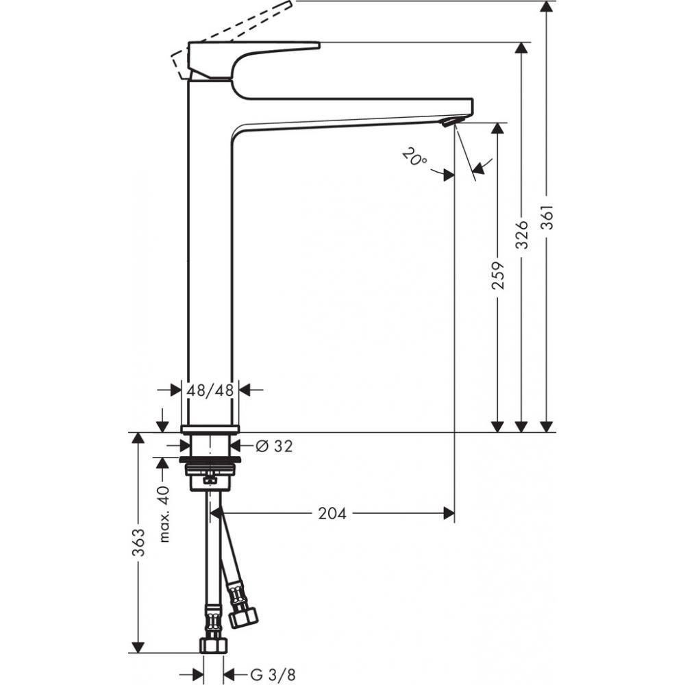 Смеситель hansgrohe Metropol для раковины со сливным клапаном Push-Open 74512000