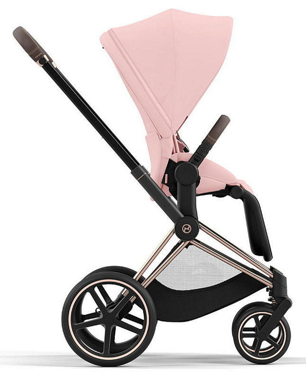 Коляска Cybex Priam IV Rosegold complete и автокресло Cloud G i-Size Ocean Blue Plus 3 в 1 Peach Pink