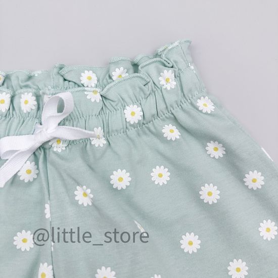 Шорты "Ромашковое лето" ромашки на голубой дымке