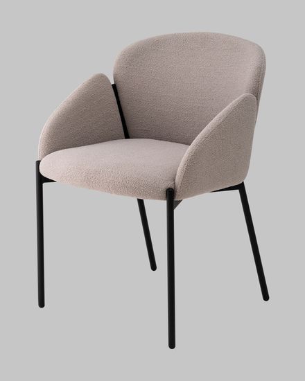 Стул обеденный Кирби светло-серая ткань, черные ножки