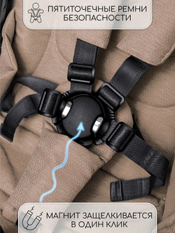 Детская коляска AmaroBaby Motus V2 3 в 1 мокко