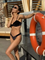 Лиф бандо с узлом бархатный черный