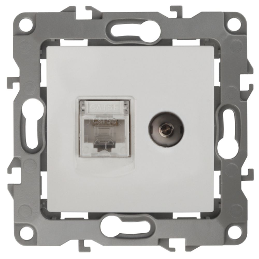 12-3110-01 ЭРА Розетка комбинированная RJ45+TV, IP20, Эра12, белый