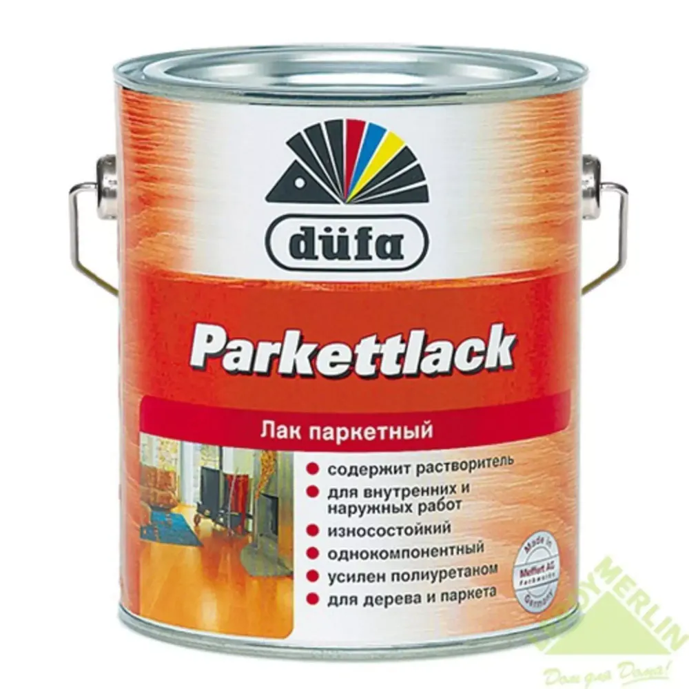 Лак паркетный полуматовый Dufa Parkettlack 2.5 л (сосна)