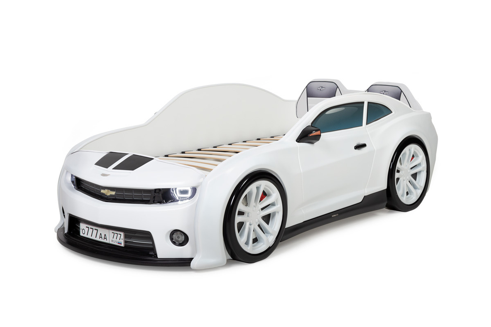 Объемная (3d) кровать-машина EVO "Camaro" (белая)