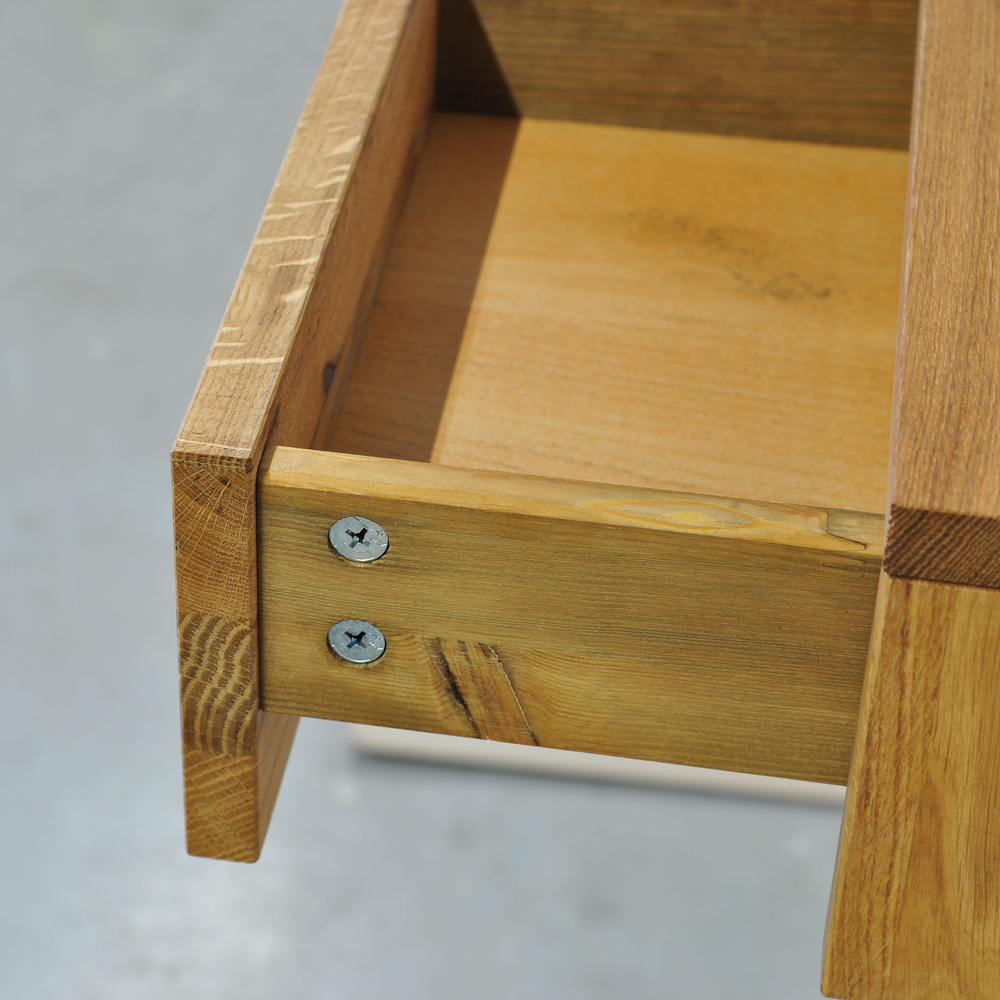 Тумба прикроватная парящая навесная 35х35х16, Дольче Вита, массив дуба с выдвижным ящиком, 1 шт, Dipriz
