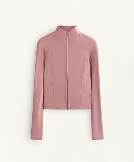 Oysho Высокотехнологичная куртка в рубчик, нежно-розовый