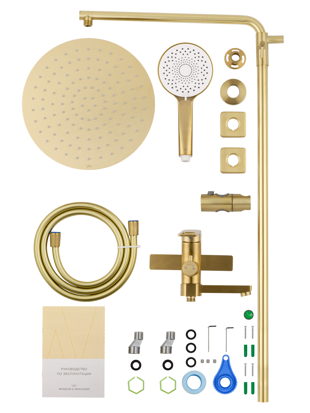 Душевая система WONZON & WOGHAND FRAME, Брашированное золото (WW-88739010-BG)