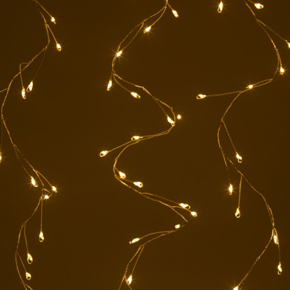 Светодиодная новогодняя гирлянда ЭРА ENIZ-800W занавес Роса-мишура 3*2 м теплый свет 800 microled IP20 | Гирлянды