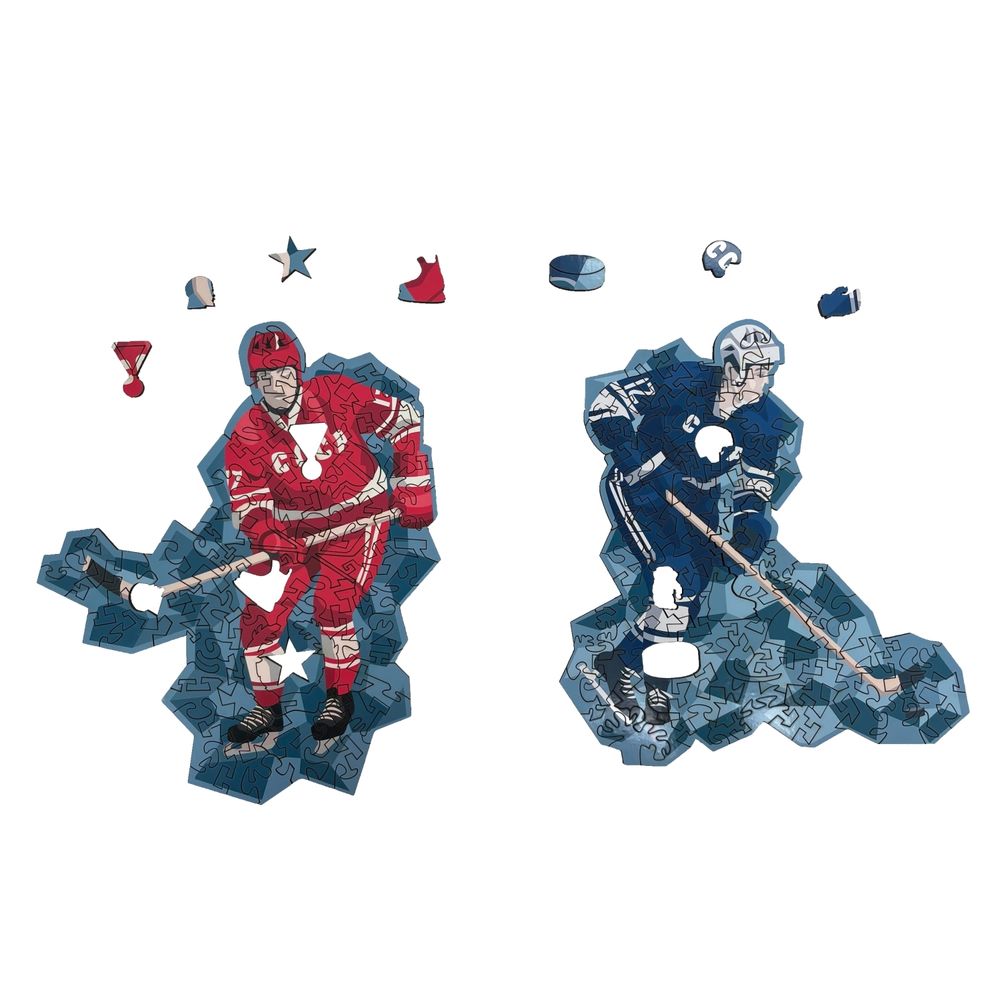 Деревянный фигурный пазл &quot;Советский хоккей&quot; в подарочной упаковке (22х17 см х2,186 деталей)