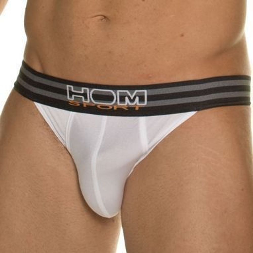 Мужские трусы танга белые HOM Sports Color Therapy Tanga Brief White