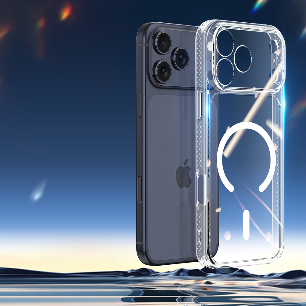 Усиленный прозрачный чехол с MagSafe от Dux Ducis для iPhone 17 Pro, серия Clin Mag Series (Open Ring Version)