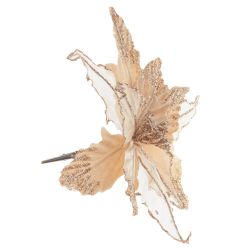 GAEM Цветок искусственный "Пуансеттия" (на клипсе), L23 W23 H12 см