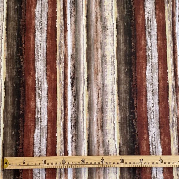 КОРИЧНЕВЫЕ ПОЛОСКИ, 100% хлопок Handmade Fabrics 2