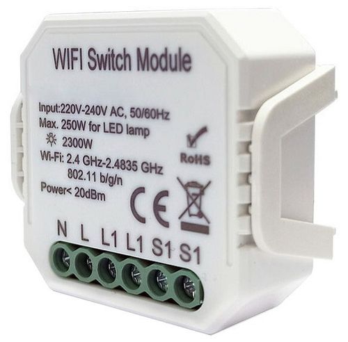 Одноканальное Wi-Fi реле-выключатель Denkirs RL1001-SM