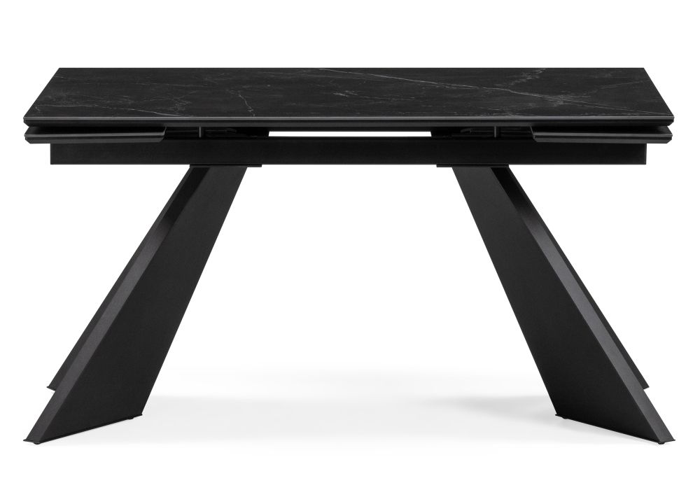 Керамический стол Ливи 140х80х78 черный мрамор / черный