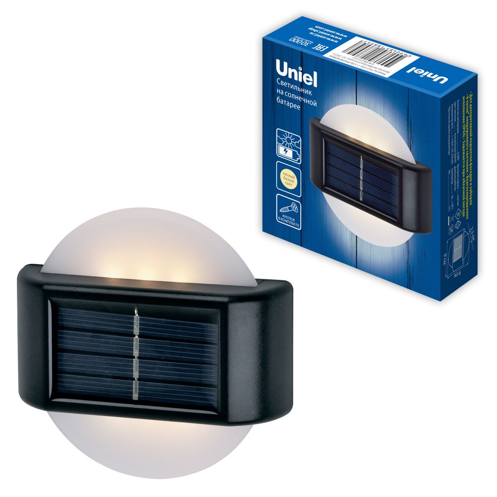 USL-F-158-PM090 RONDO Cветильник настенный на солнечной батарее. 6 светодиодов. Теплый белый свет. 1xАА Ni-Mh аккумулятор в-к. IP44. TM Uniel