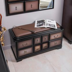 Банкетка Пандора 2 с ящиком Орех Оберджин Шоколад