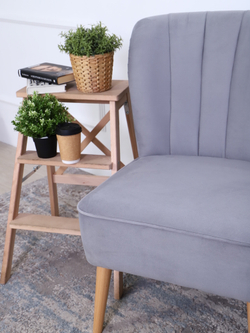 Кресло "Donatello" антивандальный велюр серый/натурал