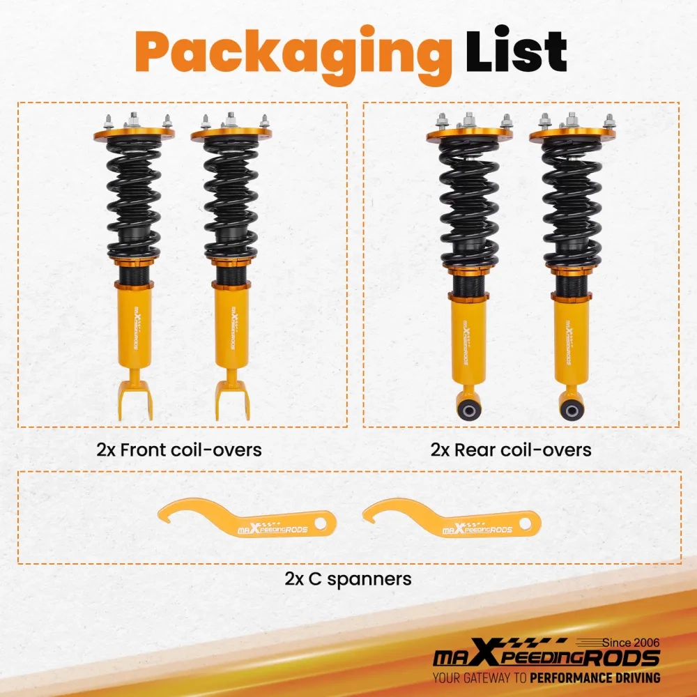 Комплект для автомобиля Toyota Supra 1993-1998 compatible for Lexus SC300 SC400 92-00 Adj. Height Coilover Kit lowering kit