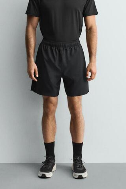 ZARA СПОРТИВНЫЕ ШОРТЫ 9", ЧЕРНЫЙ
