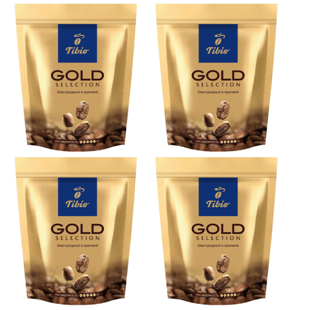 Кофе растворимый Tibio Gold Selection, 150 г пакет (Тибио) х 4 шт