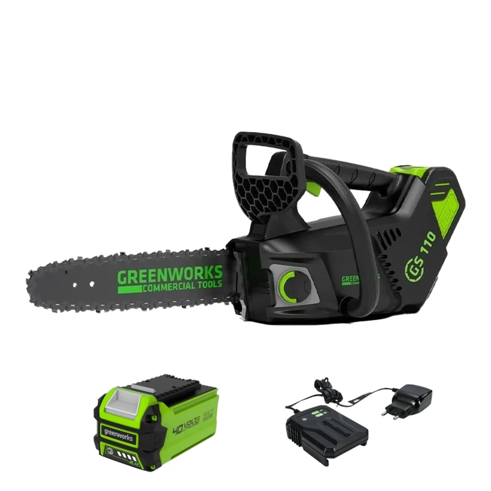 Аккумуляторная цепная пила Greenworks GD40TCSK2 (1 x 2 Ач, ЗУ) 2003807UA