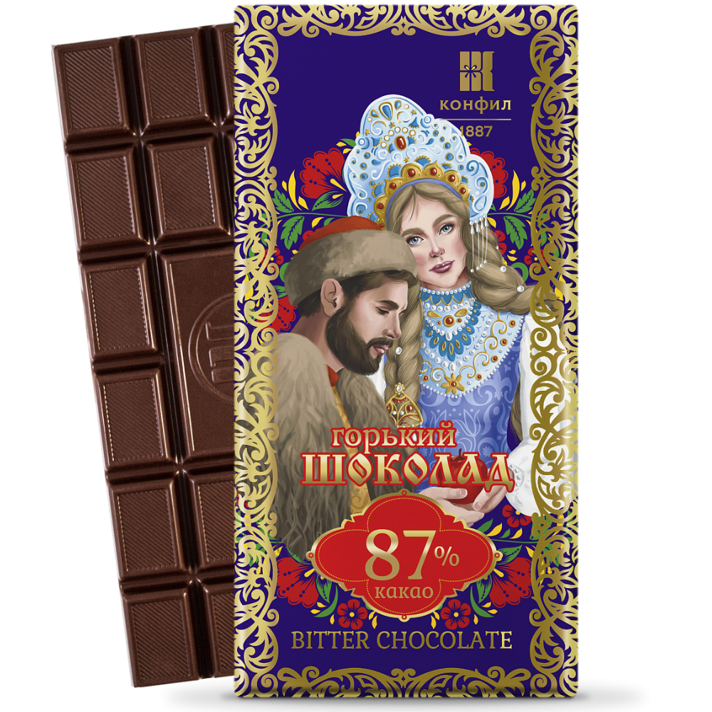 Шоколад горький 87% какао Конфил 100 гр