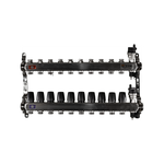 Коллектор из нержавеющей стали для отопления без расходомеров TIM 1" - 3/4" Евроконус - 10 выходов