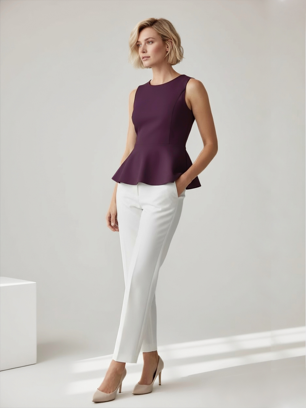 Вечерний топ-блузка с баской