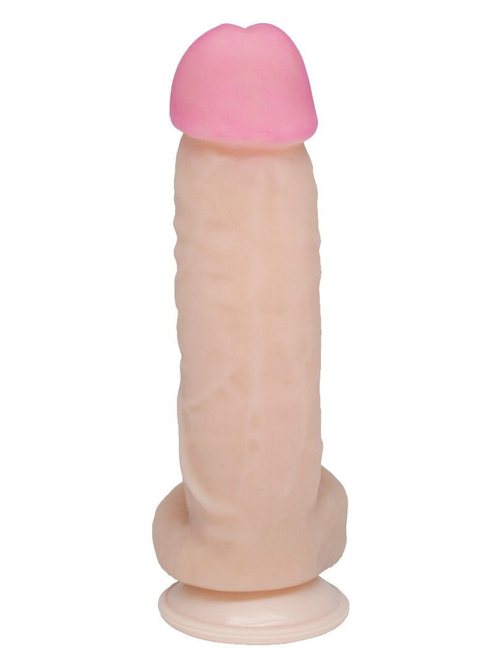 Крупный фаллоимитатор на присоске - 21,5 см. (Цвет: телесный)