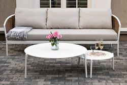 "Тоскана" лаунж-зона из искусственного ротанга, цвет соломенный