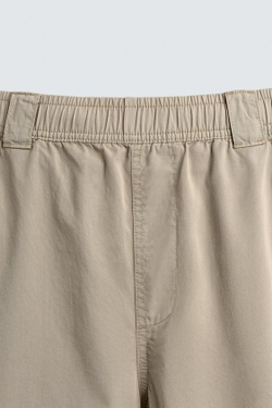 ZARA ХЛОПКОВЫЕ БРЮКИ RELAXED FIT, РЫЖЕВАТО-КОРИЧНЕВЫЙ